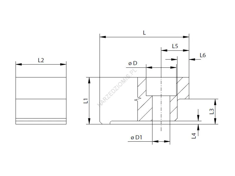 Rysunek techniczny: Łapa imadła ŁD 125 - BISON-BIAL